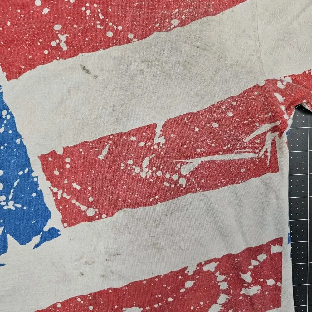 Vintage Classic Car American Flag AOP Tshirt Large 90s Singlestitch Grunge USA